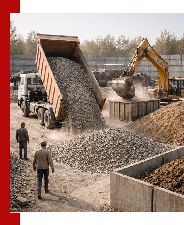 Доставка нерудных материалов с погрузкой и разгрузкой в Искитиме