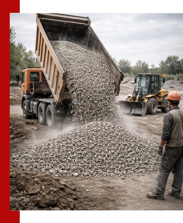 Доставка щебня в Искитиме крупными и мелкими фракциями