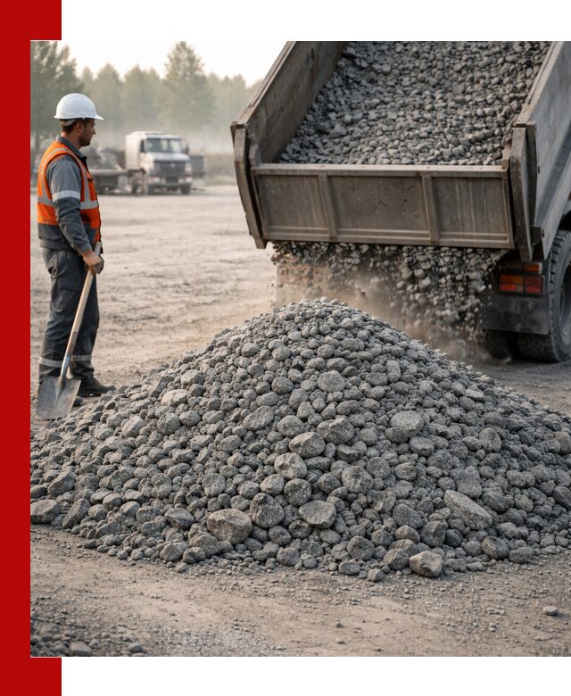 Гранитный щебень фракции 100–201 для строительства в Искитиме