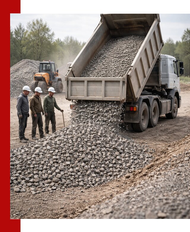 Доставка гравийного щебня фракции 70-120 в Искитиме