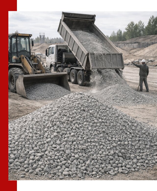 Доставка известнякового щебня фр. 5–20 в Искитиме