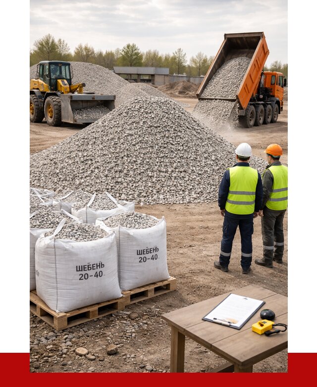 Известняковый щебень 20-40 в Искитиме от 2140 р. ПРОНЕРУДСкм