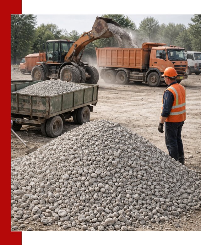 Доставка известнякового щебня фракция 20–40 в Искитиме