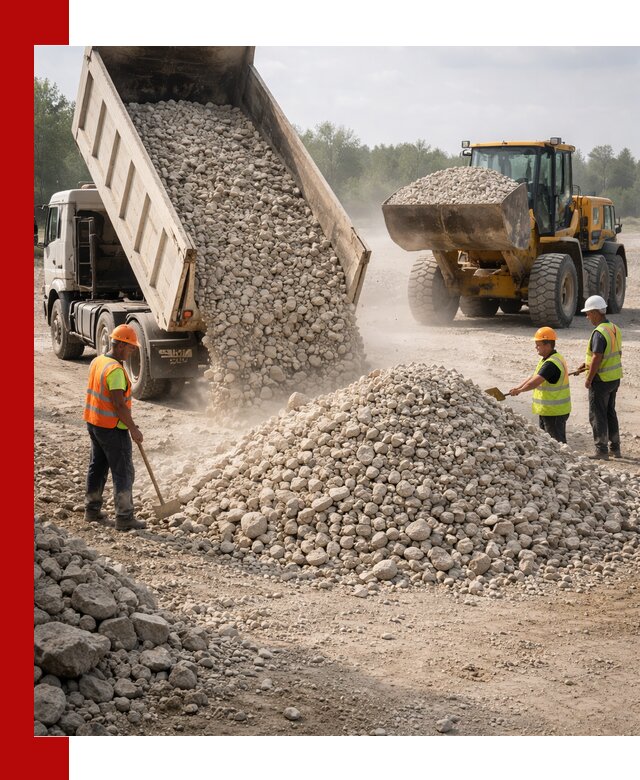 Доставка известнякового щебня фр. 40-70 в Искитиме