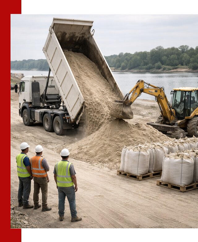 Доставка речного песка в Искитиме самосвалами и погрузкой