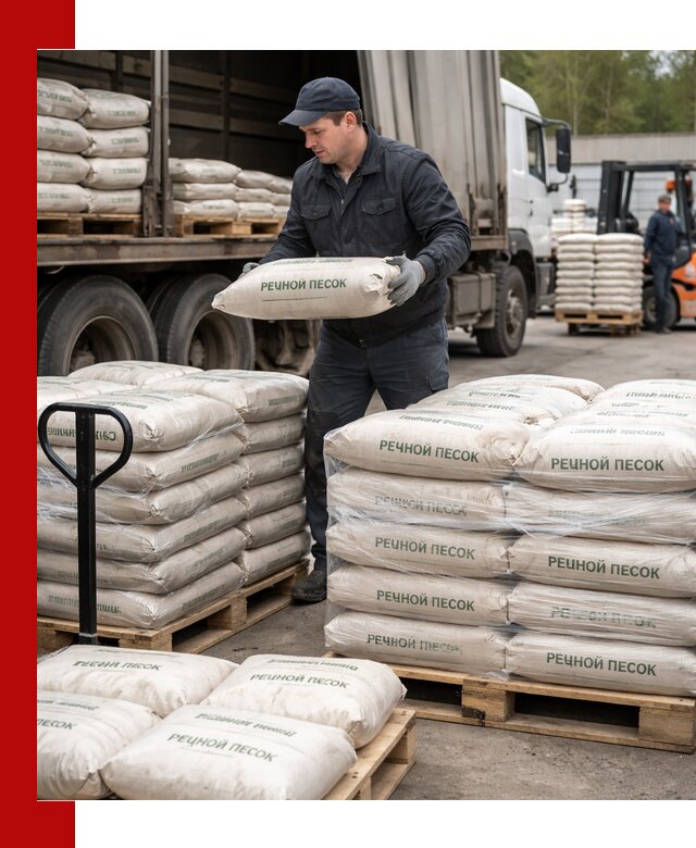 Речной песок в мешках с доставкой в Искитиме
