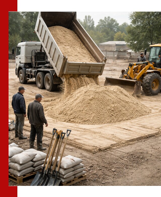 Доставка мытого песка в Искитиме с самосвалами по выгодной цене