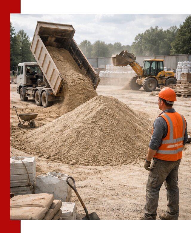 Доставка строительного песка с самосвалом в Искитиме