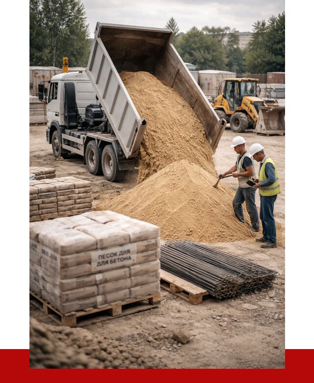 Песок для бетона в Искитиме от 2548 р. с доставкой, ПРОНЕРУДСкм