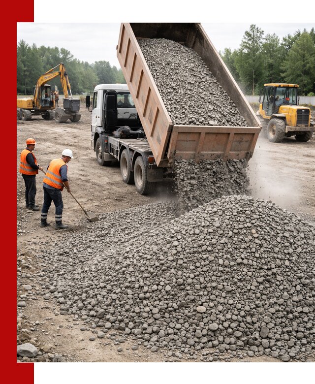 Доставка гравия фракции 40-70 в Искитиме оптом и в розницу