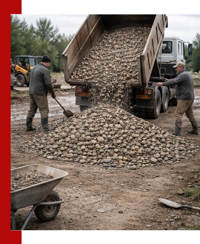 Доставка гальки речной оптом и в розницу в Искитиме