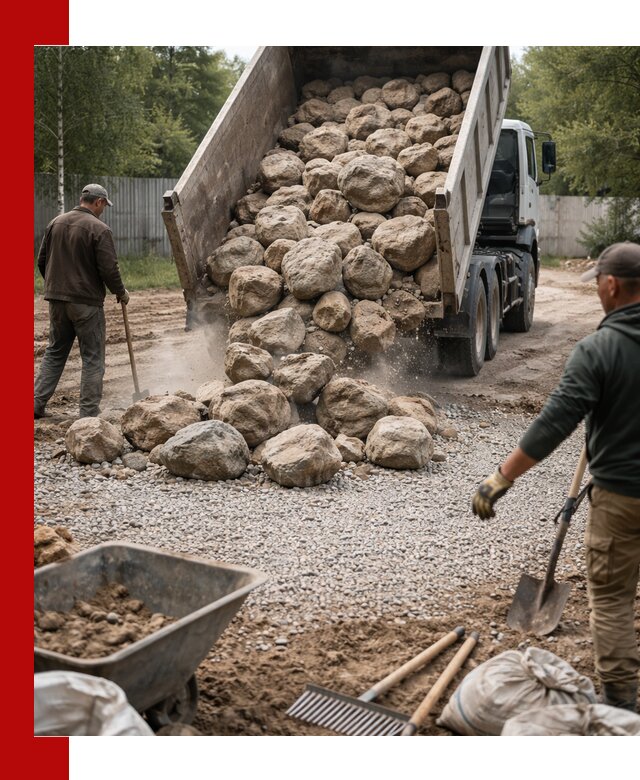 Доставка и укладка булыжника в Искитиме