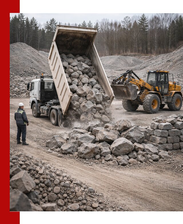 Доставка и продажа бутового гранитного камня в Искитиме