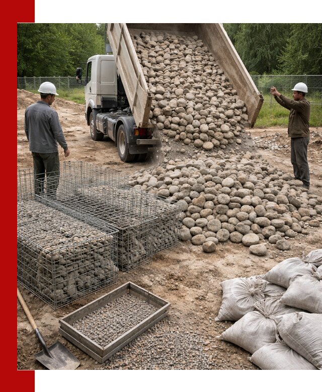 Камень для габионов фракция 70–151 в Искитиме