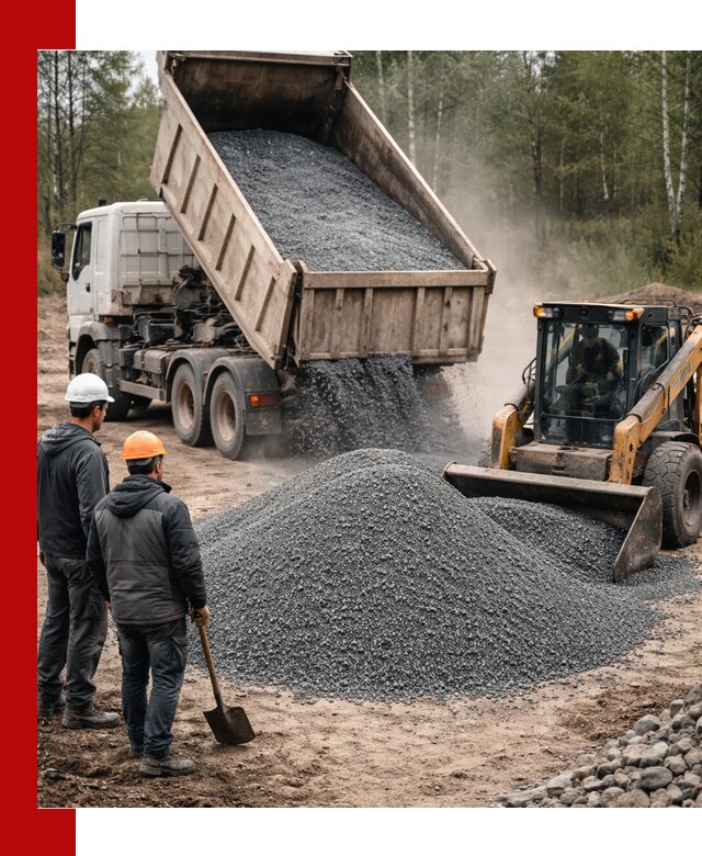 Гранитный отсев 0-5 с доставкой и разгрузкой в Искитиме