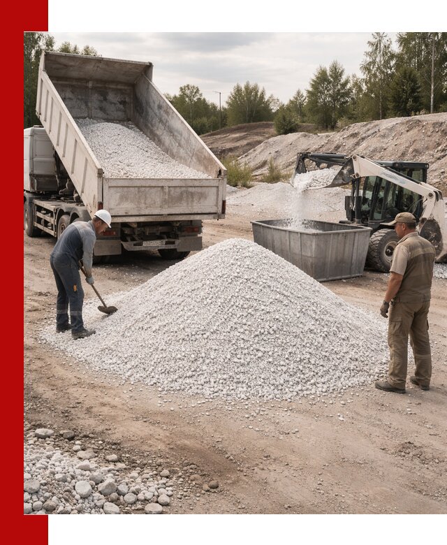 Доставка и продажа белой мраморной крошки в Искитиме