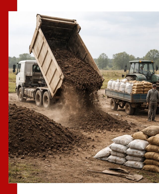 Доставка грунта и удобрений оптом в Искитиме для сельхоз и строительства