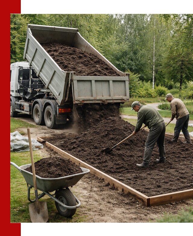 Доставка грунта для озеленения и благоустройства в Искитиме