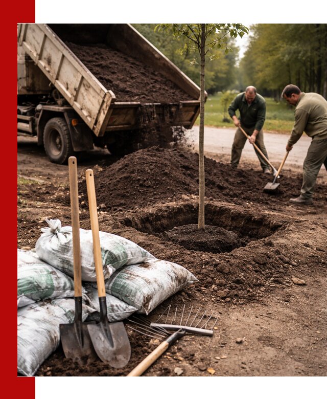 Грунт для посадки деревьев в Искитиме — доставка и подготовка почвы
