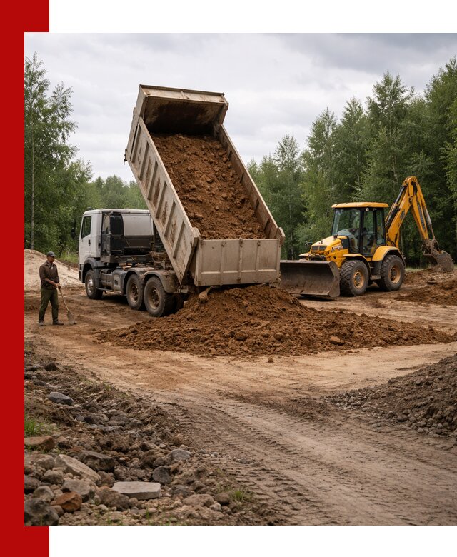 Доставка суглинка самосвалами в Искитиме подсыпка и планировка