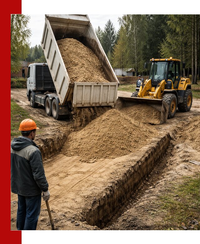Доставка песчаного грунта в Искитиме для строительных работ