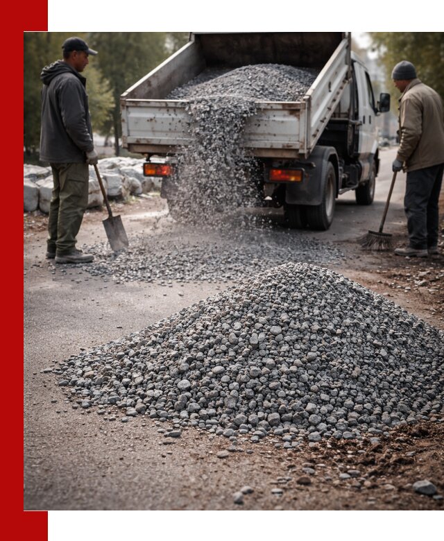 Гранитная крошка для посыпки дорог и тротуаров в Искитиме