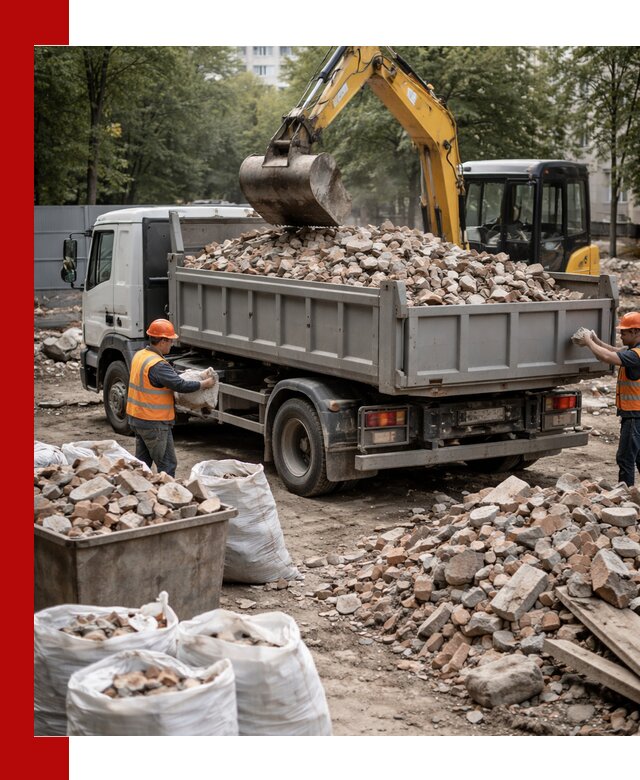 Вывоз строительного мусора в Искитиме с самосвалами и контейнерами