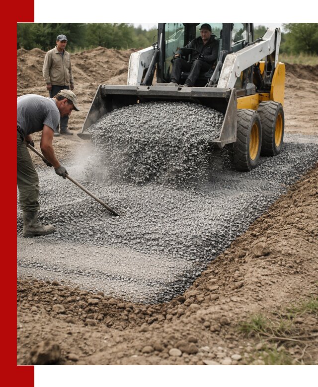 Устройство щебеночной подушки в Искитиме для дорог и фундаментов